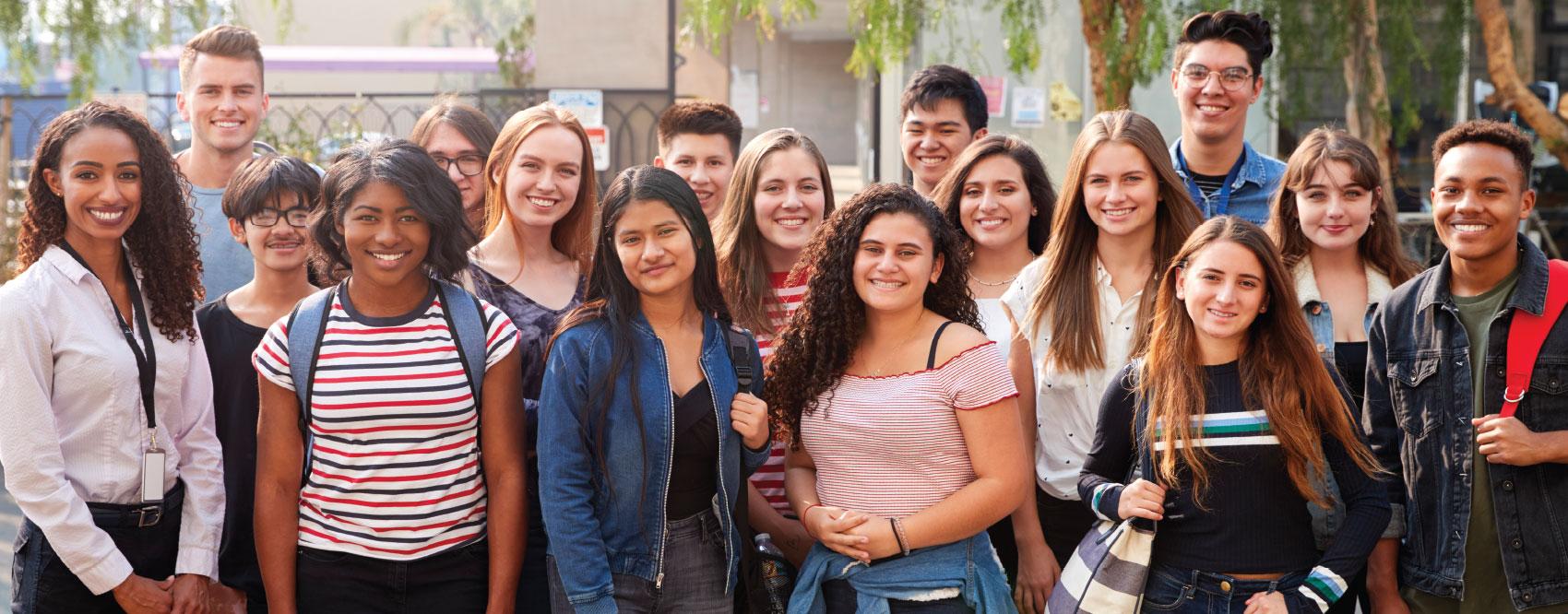 Group of teenagers smiling