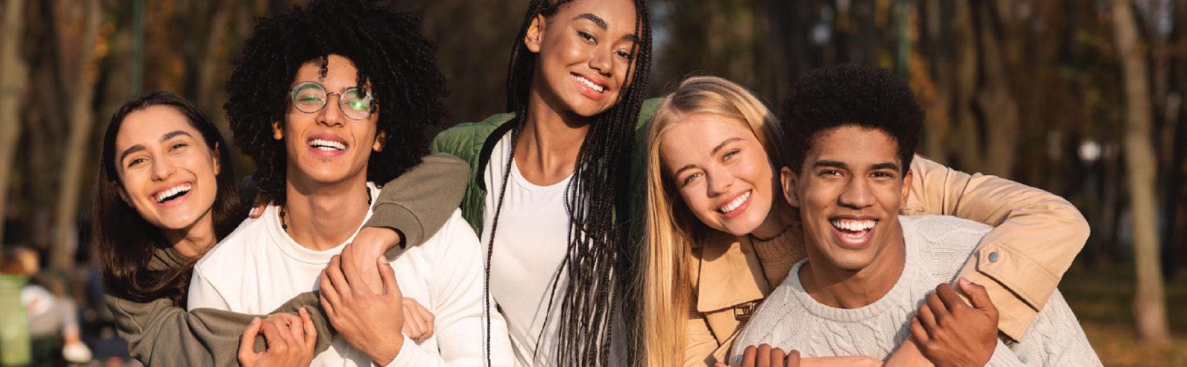 Group of young adults smiling